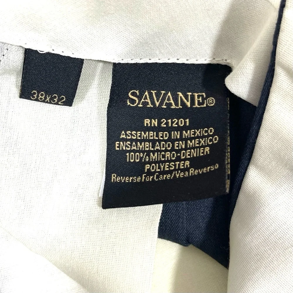 Savane Pants Mens Size 38x32‎ Grayish Blue Pleated Front Dress Pants